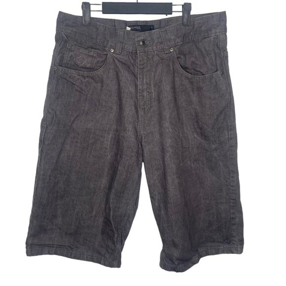 Rocawear Mens Shorts Size 36 Dark Wash Gray Long Denim Vintage Shorts - Picture 1 of 14